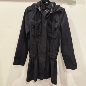 Mike & Chris Black Utility Jacket with Hood large